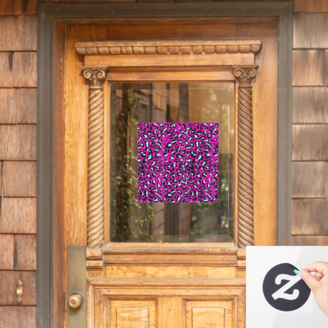 Modern Pink Cheetah Leopard Animal Print (Home Door)
