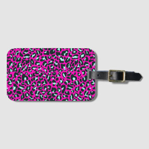 Modern Pink Cheetah Leopard Animal Print Luggage Tag