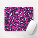 Modern Pink Cheetah Leopard Animal Print Mouse Pad<br><div class="desc">Always trendy hot pink solid color. Wild safari and jungle animal print. Modern chic fine small cheetah,  leopard skin animal print in white and pastel mint and pink color. Small cheetah leopard animal print.</div>