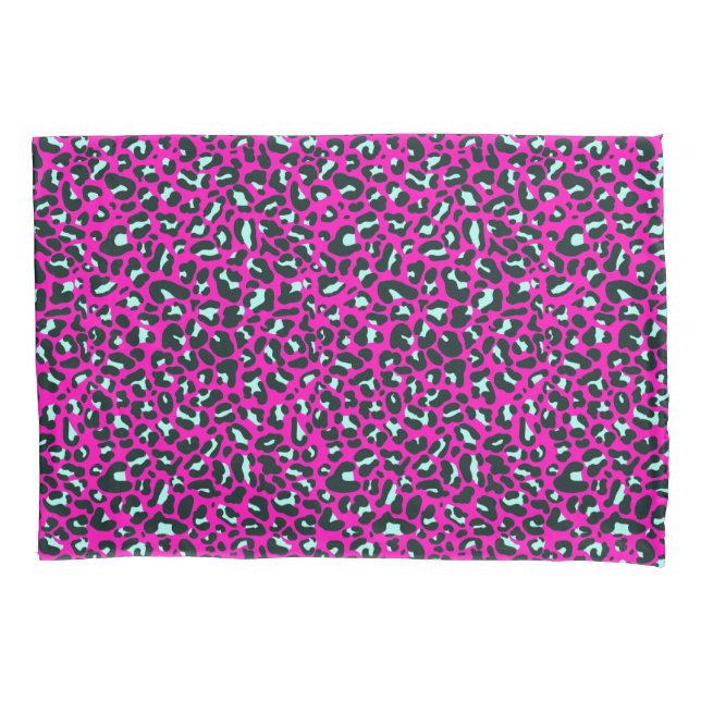 Modern Pink Cheetah Leopard Animal Print Pillowcase (Front)