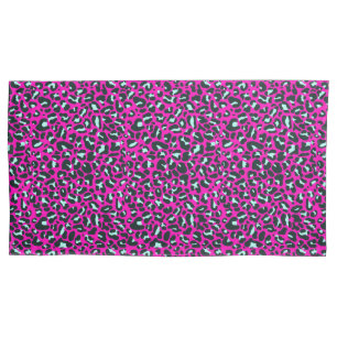 Modern Pink Cheetah Leopard Animal Print Pillowcase