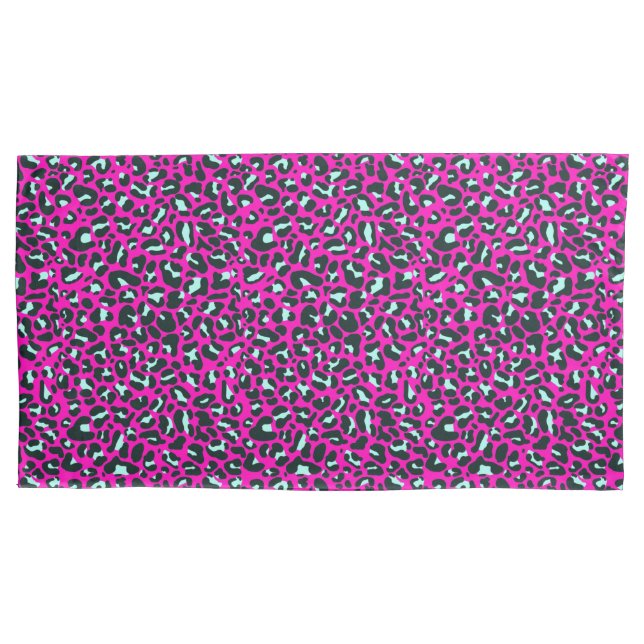 Modern Pink Cheetah Leopard Animal Print Pillowcase (Front)