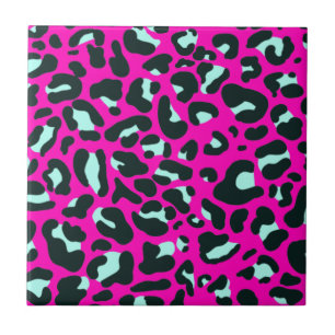Modern Pink Cheetah Leopard Animal Print Tile