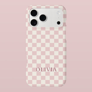 Modern Pink Chequered Personalised Name Custom