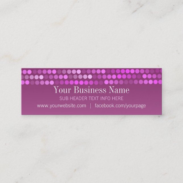 Modern Pink Chic Profile Mini Business Cards (Front)