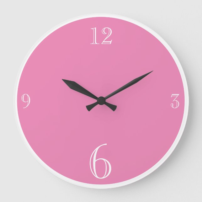 Modern Pink Colour Basic minimalist Large Clock (Front)