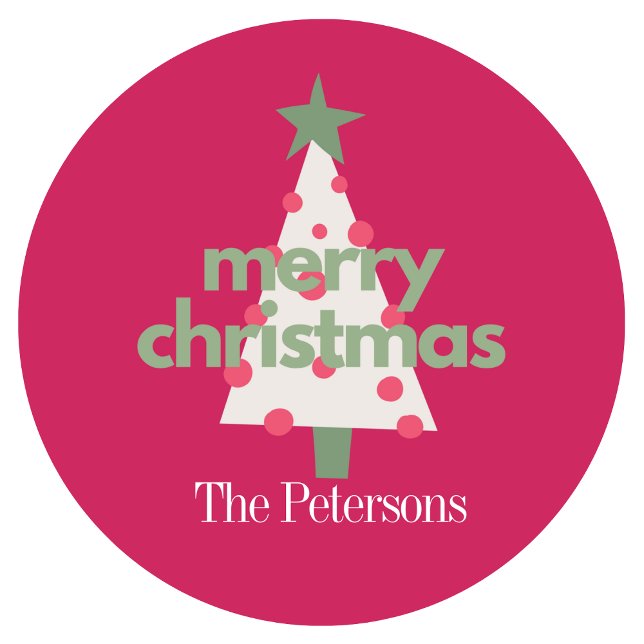 Modern Pink Colourful Christmas Classic Sticker (Creator Uploaded)