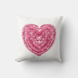 Modern Pink Confetti Heart   Valentine's Day Art Cushion