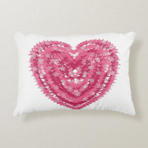 Modern Pink Confetti Heart   Valentine's Day Art Decorative Cushion