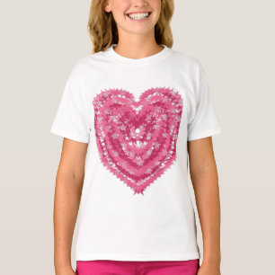 Modern Pink Confetti Heart   Valentine's Day Art T-Shirt