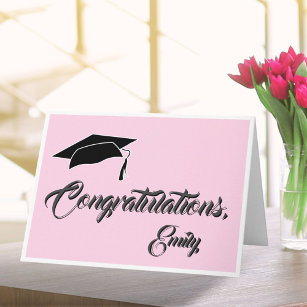 Modern Pink Congratulations Graduation Card