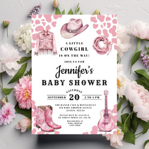 Modern Pink Cowgirl Baby Shower Invitation