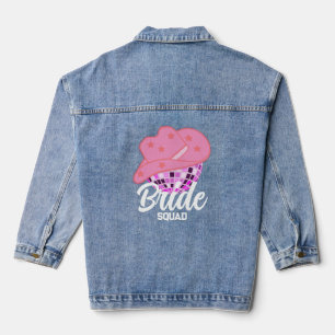 Modern Pink Cowgirl Cowboy Disco Rodeo Bride Squad Denim Jacket