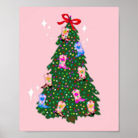 Modern Pink Cowgirl Western Boots Christmas