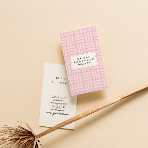 Modern Pink Cream Abstract Trendy Girly Business Card