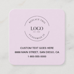 Modern Pink Custom Logo Social Icons QR Code  Square Business Card