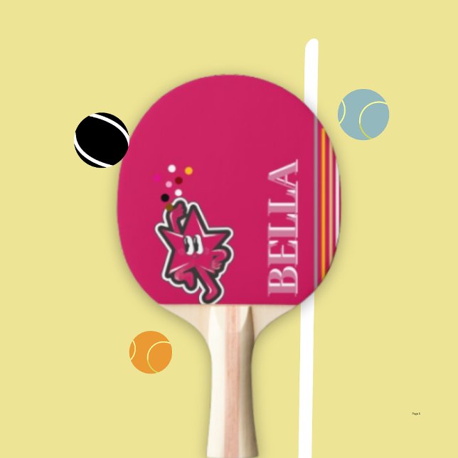 Modern Pink Cute initial minimal contemporary Ping Pong Paddle (Creator Uploaded)