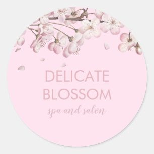 Modern Pink Delicate Blossom Classic Round Sticker