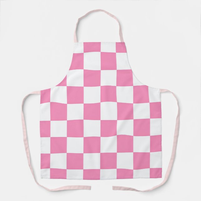 Modern Pink Digital Geometric Stylish  Apron (Front)