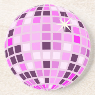 Modern Pink Disco Ball  Coaster