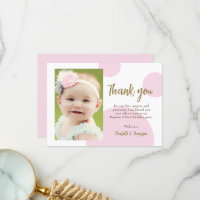 Modern Pink Dots Gold First birthday baptism photo