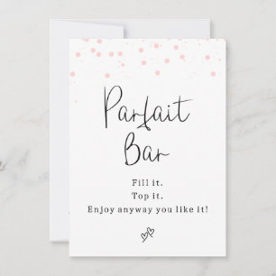 Modern Pink Dots Parfait Bar Sign Invitation