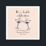Modern Pink Double Celebration Joint Birthday Napkin<br><div class="desc">"Simple, modern, and full of meaning — this joint birthday party napkin is designed to help you celebrate a festive party. The pastel pinkk background and sleek toasting cocktail glasses bring a clean, contemporary feel, while the phrase “It's a Double Celebration” adds heart. A stylish mix of vintage and serif...</div>