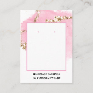 Modern Pink Earring Display Business Card