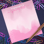 Modern Pink Elegant Calligraphy Grocery List Notepad<br><div class="desc">Keep track of all your important tasks with this modern and trendy personalised notepad. The design features nine check circles and elegant calligraphy on an abstract artistic background in different shades of pink. The text is fully customisable.</div>