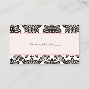 Modern Pink elegant damask place card