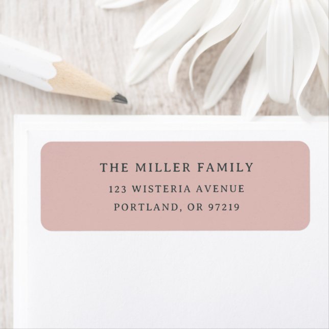 Modern Pink Elegant Family Name Return Address (Insitu)