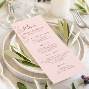 Modern Pink Elegant Floral Menu