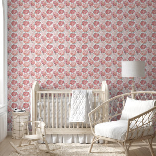 Modern Pink elegant floral print design Wallpaper