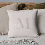 Modern Pink Family Name Monogram Cushion<br><div class="desc">Custom-designed throw pillow featuring personalised family name monogram design.</div>
