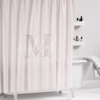 Modern Pink Family Name Monogram Shower Curtain
