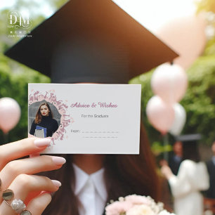 Modern Pink feminine Graduate silhouette Border Enclosure Card