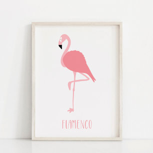 Modern Pink Flamingo Art Poster