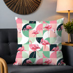 Modern Pink Flamingo Geometric Girly Chic Pattern Cushion<br><div class="desc">Modern Pink Flamingo Geometric Girly Chic Pattern Throw Pillow Cushion features modern tropical pink flamingos on a geometric background. Perfect for gift wrapping for birthday,  Christmas and holidays. Created by Evco Studio www.zazzle.com/store/evcostudio</div>