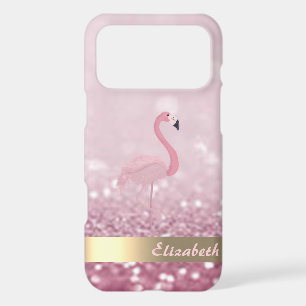 Modern Pink Flamingo Glitter Bokeh - Personalized