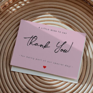 Modern Pink Flat Business Thank You Card
