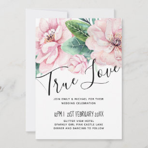 Modern Pink Floral Black Wedding Budget