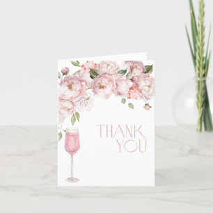 Modern Pink Floral Bridal Shower Thank You Card