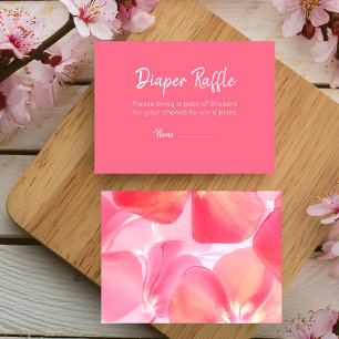 Modern Pink Floral Diaper Raffle Enclosure Card
