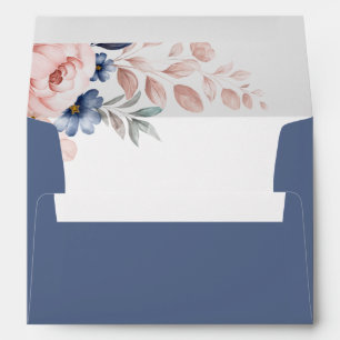 Modern Pink Floral Elegant Invitation Envelope