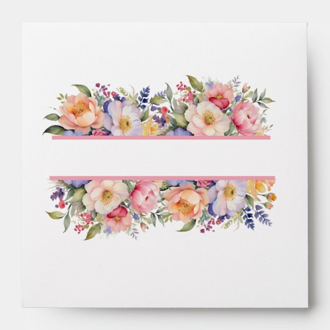 Modern Pink Floral Islamic muslim  Envelope (Front)