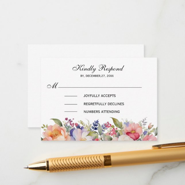 Modern Pink Floral Islamic Muslim Invitation (Front/Back In Situ)