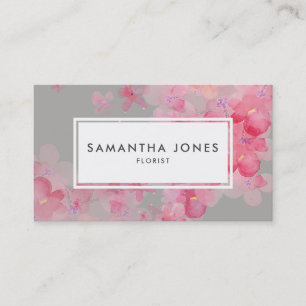 Modern Pink Floral Landscape design florist Business Card
