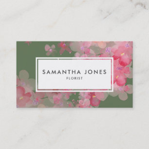 Modern Pink Floral Landscape design florist Business Card