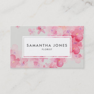 Modern Pink Floral Landscape design florist Business Card