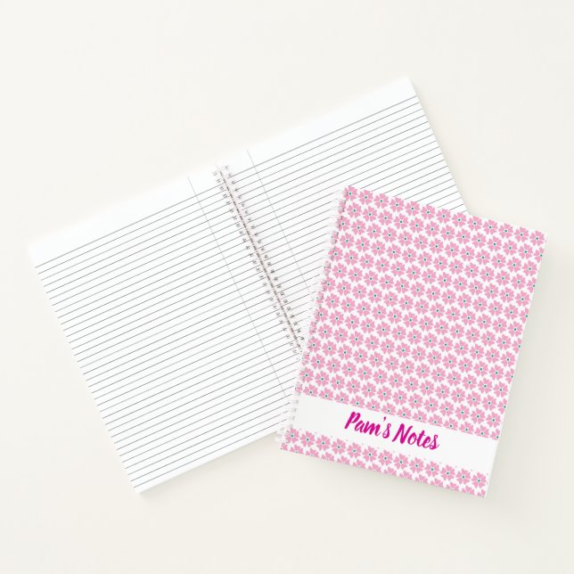 Modern Pink Floral Name Notebook (Inside)